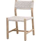 Kitts Outdoor Dining Chair in White Speckle Twist Rope & Weathered Teak 6835.WHT/W-ET (Set of 2)